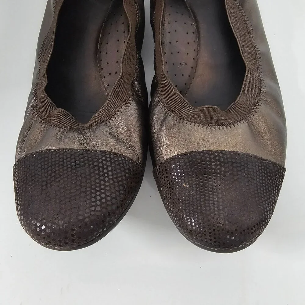 Audrey Brooke Ballet Flat Cap Toe Indie Grunge Casual Leather 8.5